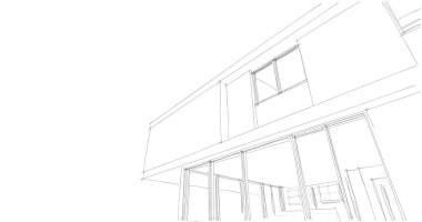 İnşaat planının 3B mimari tasarımı