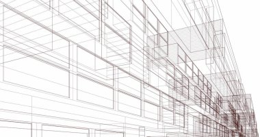 Mimari sanat konseptinde soyut çizgiler, minimum geometrik şekiller. 