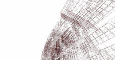 Mimari sanat konseptinde soyut çizgiler, minimum geometrik şekiller. 