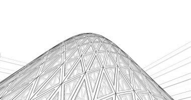 Mimari sanat konseptinde soyut çizgiler, minimum geometrik şekiller. 