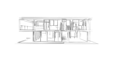 İnşaat planının 3B mimari tasarımı