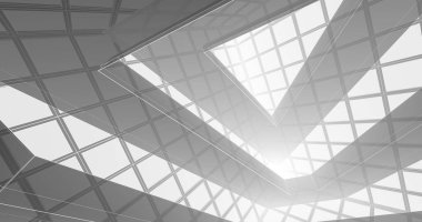 Mimari sanat konseptinde soyut çizgiler, minimum geometrik şekiller. 