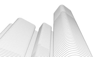 Mimari sanat konseptinde soyut çizgiler, minimum geometrik şekiller. 