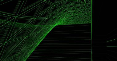 Mimari sanat konseptinde soyut çizgiler, minimum geometrik şekiller. 