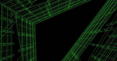 Mimari sanat konseptinde soyut çizgiler, minimum geometrik şekiller. 