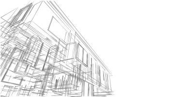 İnşaat planının 3B mimari tasarımı