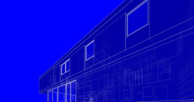 İnşaat planının 3B mimari tasarımı