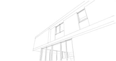 İnşaat planının 3B mimari tasarımı