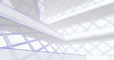 Mimari sanat konseptinde soyut çizgiler, minimum geometrik şekiller. 