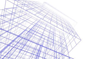 Mimari sanat konseptinde soyut çizgiler, minimum geometrik şekiller. 