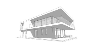 İnşaat planının 3B mimari tasarımı