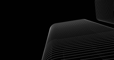 Mimari sanat konseptinde soyut çizgiler, minimum geometrik şekiller. 