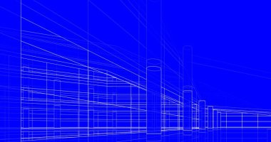 Mimari sanat konseptinde soyut çizgiler, minimum geometrik şekiller. 