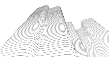 Mimari sanat konseptinde soyut çizgiler, minimum geometrik şekiller. 