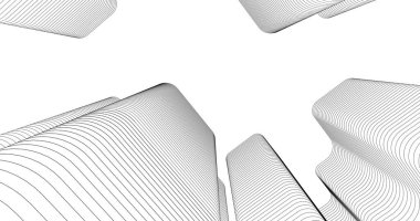 Mimari sanat konseptinde soyut çizgiler, minimum geometrik şekiller. 