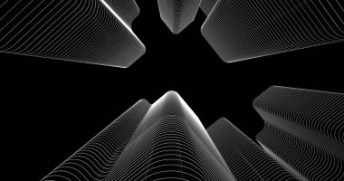 Mimari sanat konseptinde soyut çizgiler, minimum geometrik şekiller. 