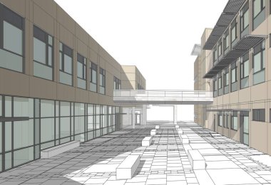 soyut mimari duvar kağıdı tasarımı, dijital konsept arkaplan