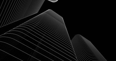 Mimari sanat konseptinde soyut çizgiler, minimum geometrik şekiller. 