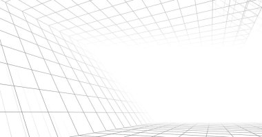 Mimari sanat konseptinde soyut çizgiler, minimum geometrik şekiller. 