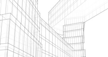 Mimari sanat konseptinde soyut çizgiler, minimum geometrik şekiller. 