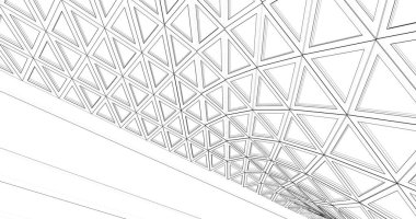 Mimari sanat konseptinde soyut çizgiler, minimum geometrik şekiller. 