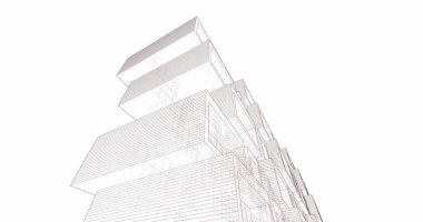 Mimari sanat konseptinde soyut çizgiler, minimum geometrik şekiller. 