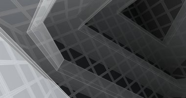 Mimari sanat konseptinde soyut çizgiler, minimum geometrik şekiller. 