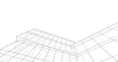 Mimari sanat konseptinde soyut çizgiler, minimum geometrik şekiller. 