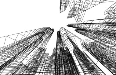 soyut mimari duvar kağıdı tasarımı, dijital konsept arkaplan