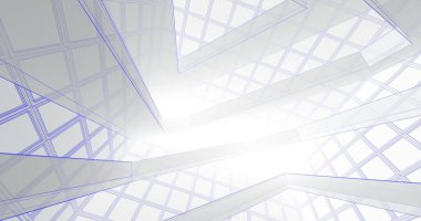 Mimari sanat konseptinde soyut çizgiler, minimum geometrik şekiller. 