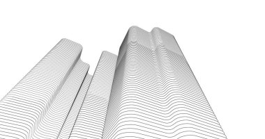 Mimari sanat konseptinde soyut çizgiler, minimum geometrik şekiller. 