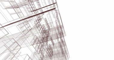 Mimari sanat konseptinde soyut çizgiler, minimum geometrik şekiller. 