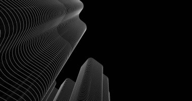 Mimari sanat konseptinde soyut çizgiler, minimum geometrik şekiller. 