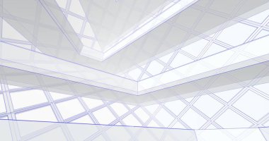 Mimari sanat konseptinde soyut çizgiler, minimum geometrik şekiller. 