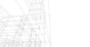  Mimarlık binasının 3D modelleme yazılım tasarımı, dahili illüstrasyon
