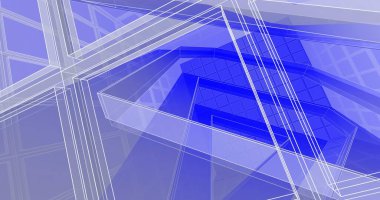 Mimari sanat konseptinde soyut çizgiler, minimum geometrik şekiller. 