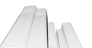 Mimari sanat konseptinde soyut çizgiler, minimum geometrik şekiller. 