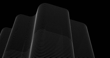 Mimari sanat konseptinde soyut çizgiler, minimum geometrik şekiller. 