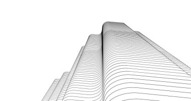 Mimari sanat konseptinde soyut çizgiler, minimum geometrik şekiller. 