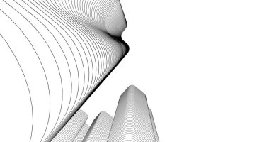 Mimari sanat konseptinde soyut çizgiler, minimum geometrik şekiller. 