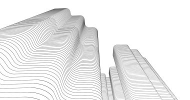 Mimari sanat konseptinde soyut çizgiler, minimum geometrik şekiller. 