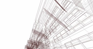 Mimari sanat konseptinde soyut çizgiler, minimum geometrik şekiller. 