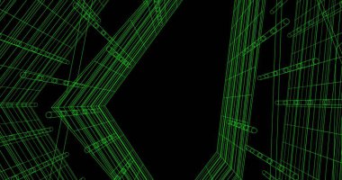 Mimari sanat konseptinde soyut çizgiler, minimum geometrik şekiller. 