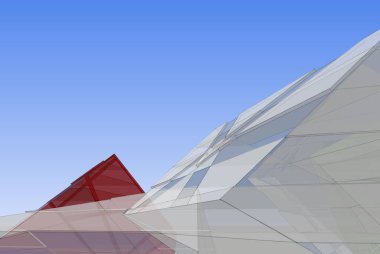 Mimari sanat konseptinde soyut çizgiler, minimum geometrik şekiller. 