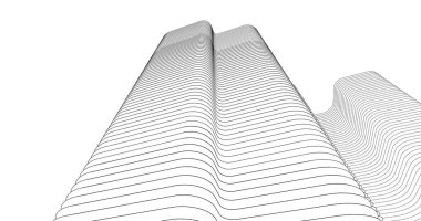 Mimari sanat konseptinde soyut çizgiler, minimum geometrik şekiller. 