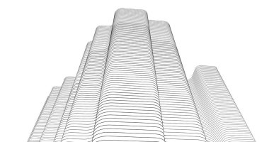 Mimari sanat konseptinde soyut çizgiler, minimum geometrik şekiller. 