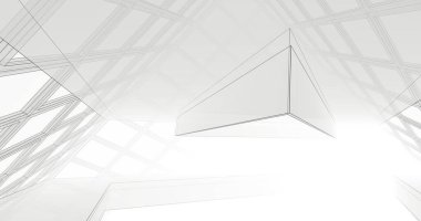 Mimari sanat konseptinde soyut çizgiler, minimum geometrik şekiller. 