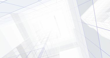 Mimari sanat konseptinde soyut çizgiler, minimum geometrik şekiller. 