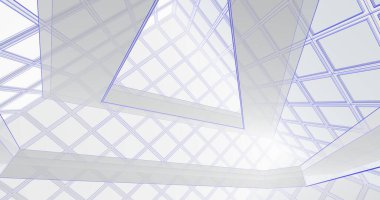 Mimari sanat konseptinde soyut çizgiler, minimum geometrik şekiller. 