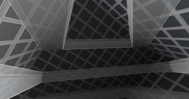 Mimari sanat konseptinde soyut çizgiler, minimum geometrik şekiller. 